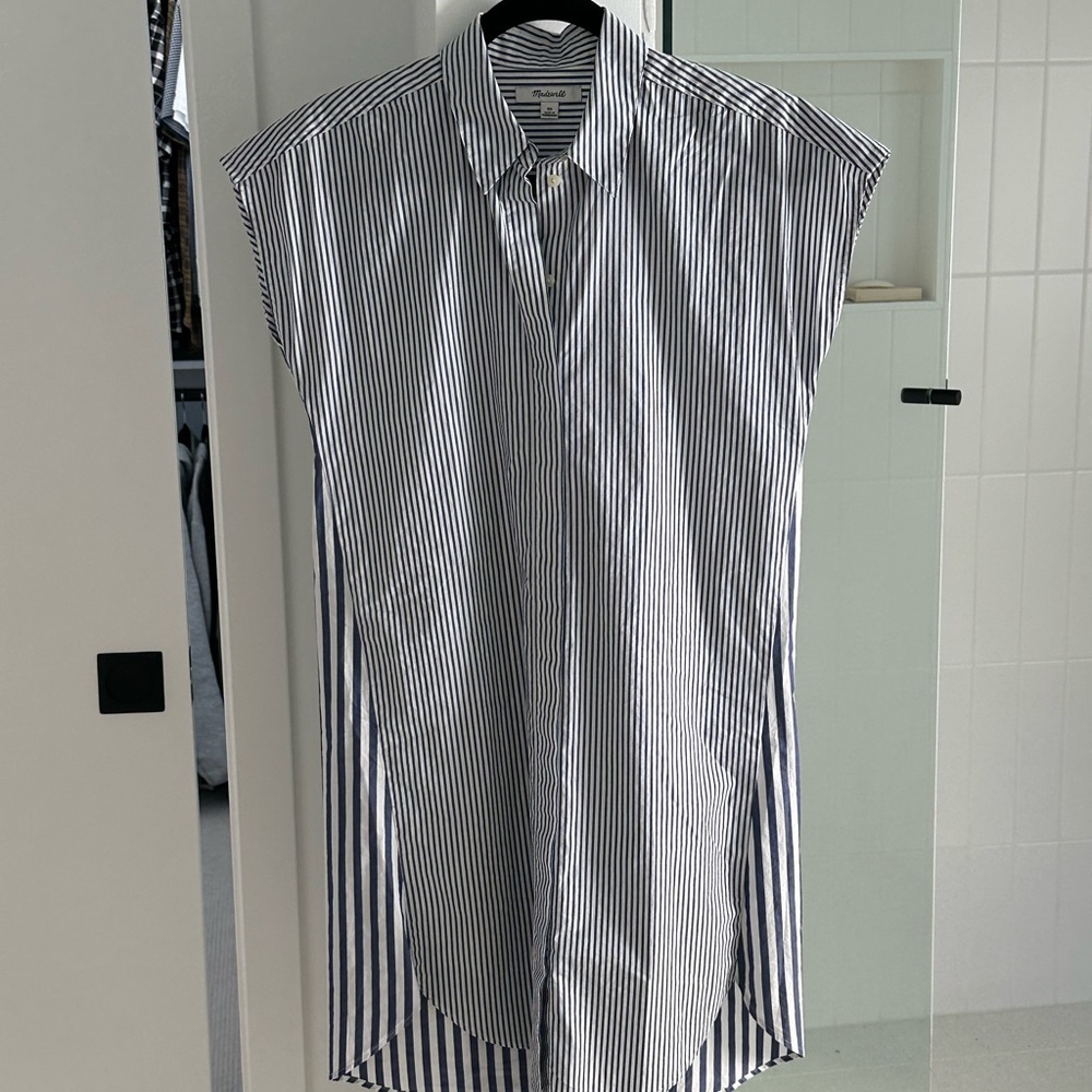 Madewell Collared Stripe Shirt Dress- XS